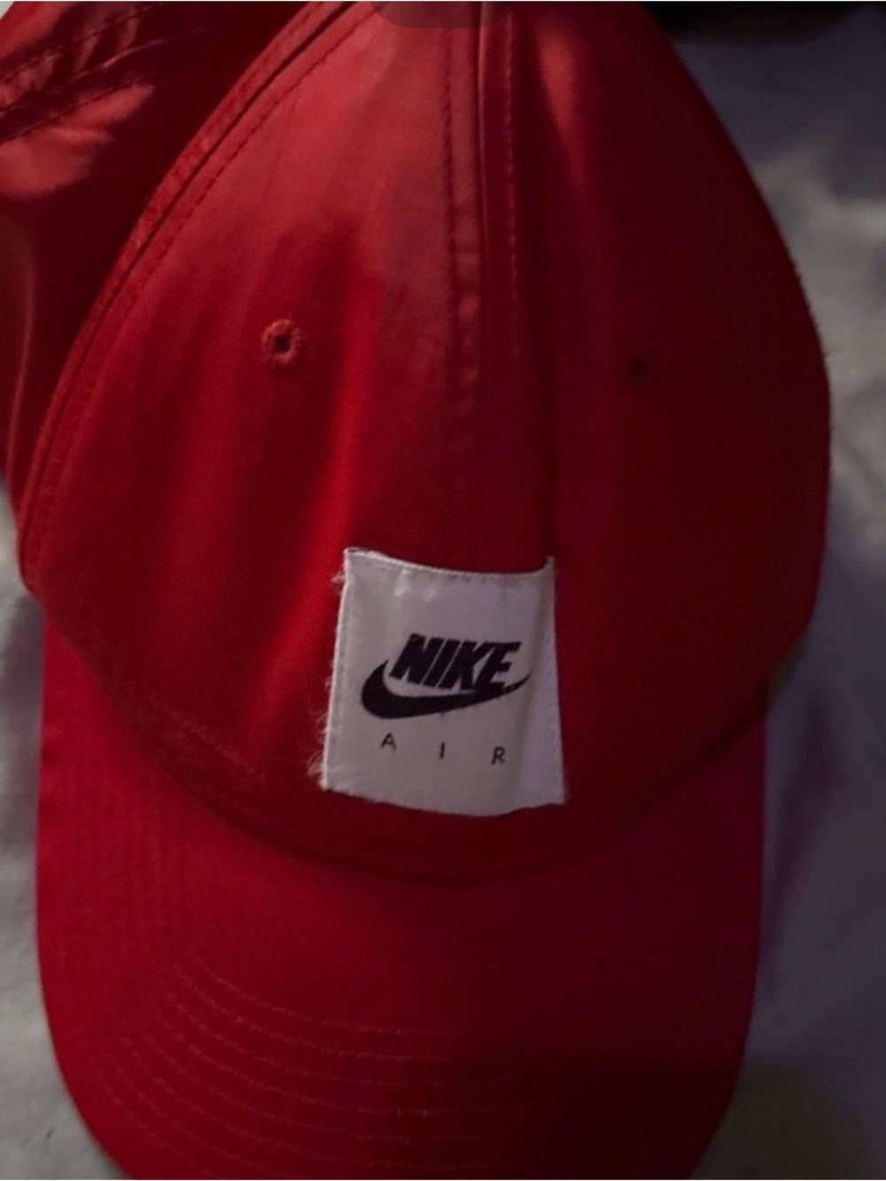 Nike Red Men's Baseball Cap with White Nike Air Patch